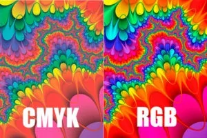 Блог о полиграфии: сравнение цветовых палитр CMYK и RGB на узоре