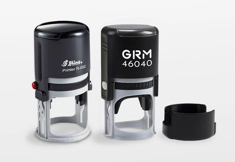 Изготовление круглой печати с логотипом на заказ, оснастки Shiny и GRM 46040