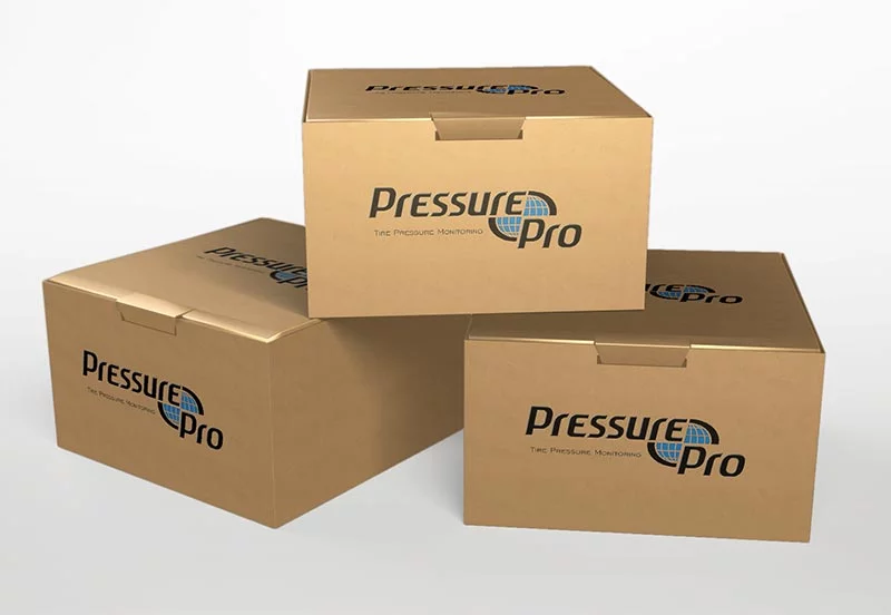 Коробки из гофрокартона с логотипом Pressure Pro крафтовые, три штуки, на заказ