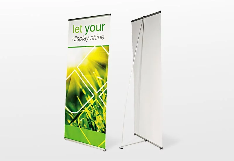 Roll-up стенд с логотипом на заказ, зелёный баннер let your display shine