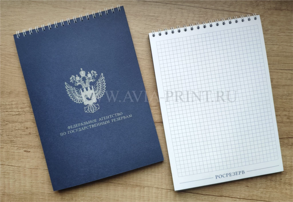 Блокнот в клетку на пружине