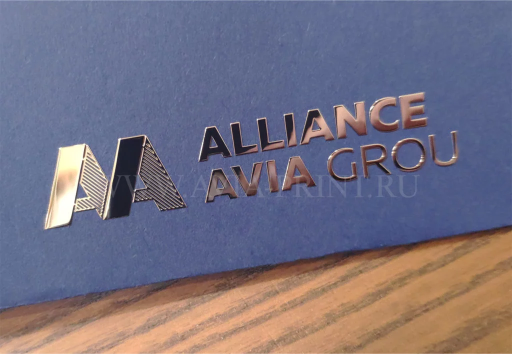 Металлические наклейки на заказ с логотипом ALLIANCE AVAI GROUP