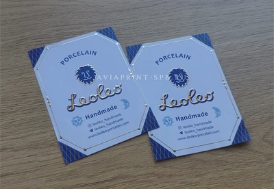 Печать этикеток наклеек и стикеров на заказ синие для изделий ручной работы Porcelain